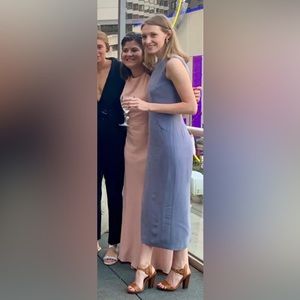 Gorgeous purple/grey vintage silk dress